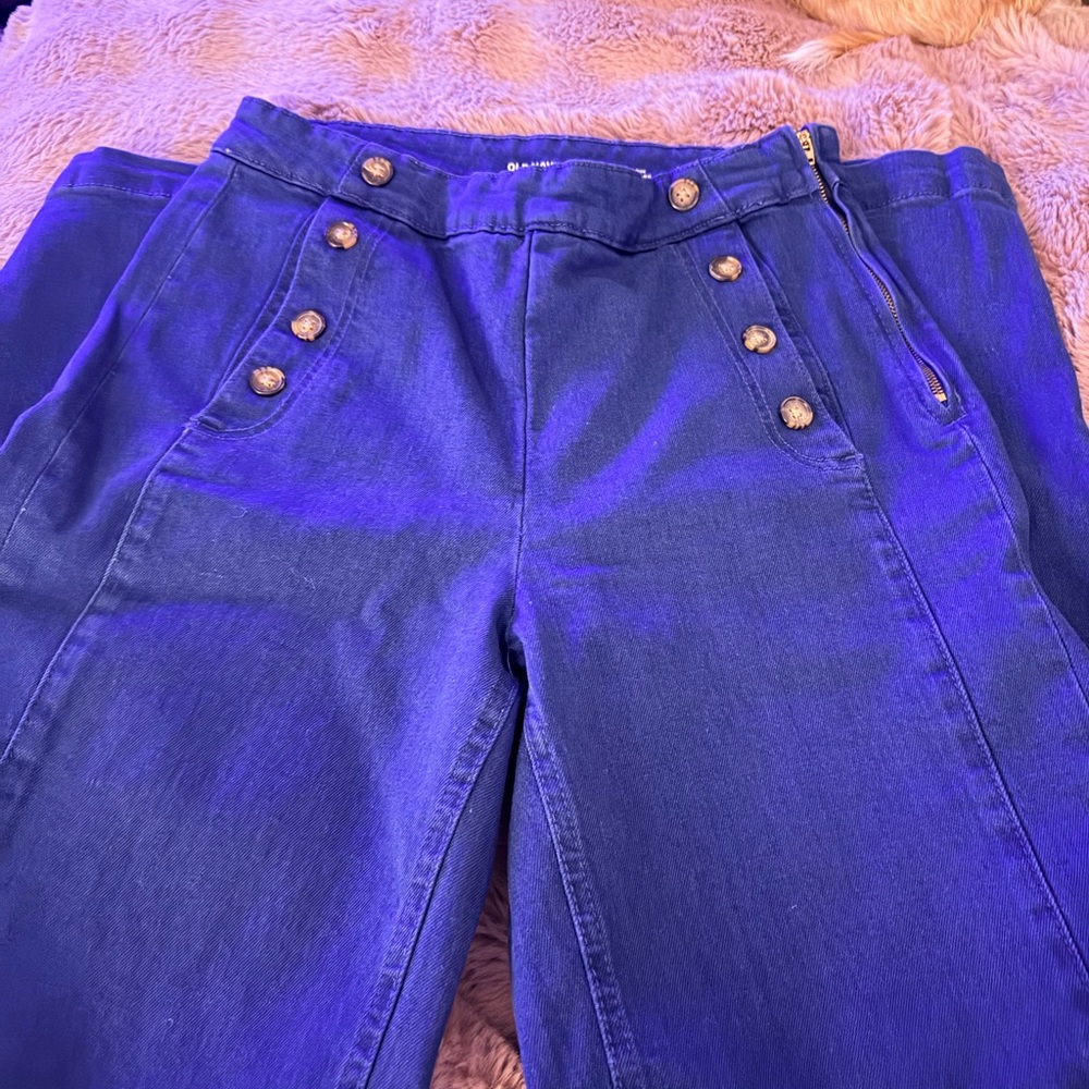 Old Navy Extra High-Rise Sky-Hi Wide Leg Navy Pants